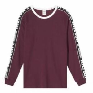NWOT VS PINK Burgundy long sleeve crew neck